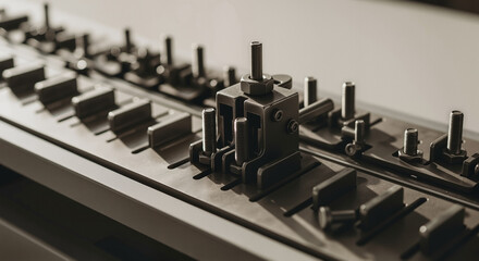 Mechanic's tools arranged on a tray in workshop setting  