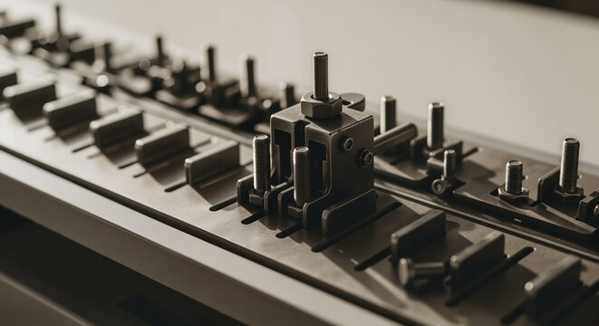 Mechanic's tools arranged on a tray in workshop setting   - Powered by Adobe