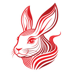 Cute rabbit vector illustration with heart cartoon design