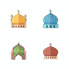 Stunning Islamic Dome Architecture Against a Clear Blue Sky