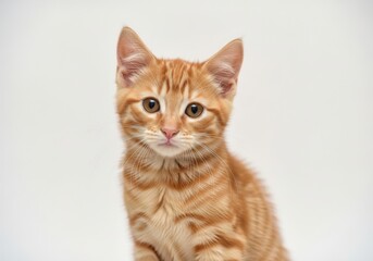 Obraz premium Adorable orange tabby kitten poses for a studio portrait
