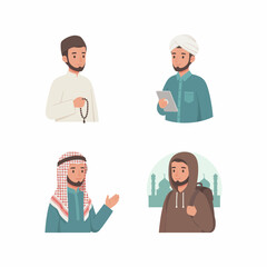 Portrait of a Thoughtful Muslim Man in Traditional Attire