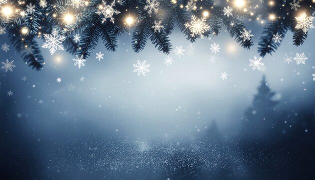 Winter wonderland celebration enchanted forest digital artwork magical atmosphere aerial view snowflakes and lights create a dreamy scene for holiday inspiration - Powered by Adobe