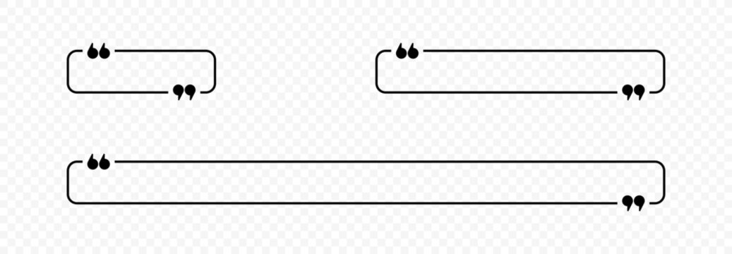 Quotes in rectangle and square linear shape vector design