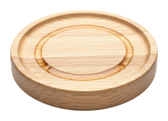 Elegant bamboo coaster for drinks kitchen product bright isolated on transparent background