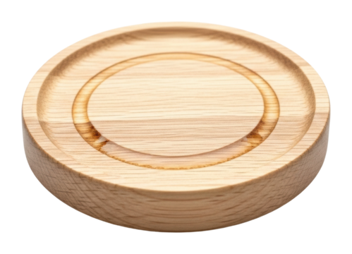 Elegant bamboo coaster for drinks kitchen product bright isolated on transparent background