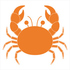 Orange Crab Illustration on White Background Marine Life Graphic Sea Creature Vector Image Wildlife Simple Modern Aquatic Design Element Crustacean Symbol Decoration