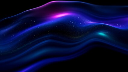 Abstract flowing blue and purple cosmic wave design