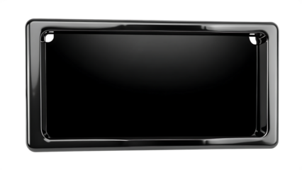 Shiny rectangular metal tray isolated on white background