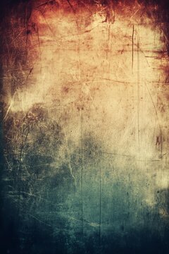 Vintage distressed scratchd old photo light leaks, flm grain, dust and scratchs texture overlay with vigette border. Dirty grunge nalog 8k widescreen retro ffect background with copyspace
