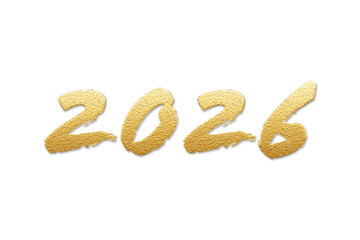 2026 gold textured isolated