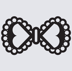 ornamental butterfly silhouette vector art illustration, vector illustration of a bow tie ornamental