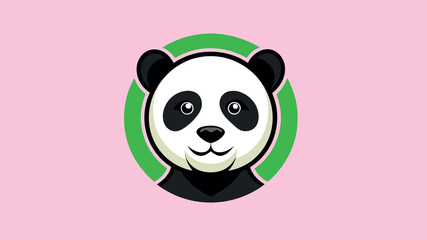Cute cartoon panda face logo design