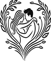 Romantic Couple Vector Illustration