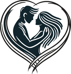 Romantic Couple Vector Illustration