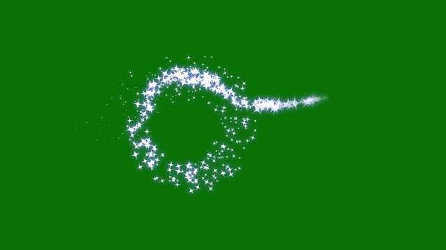 Twinkling glitter starburst overlay with glowing sparkle motion, shimmering glitter sheet effects, and bright twinkle animations displayed beautifully on a vibrant green screen background. 4K