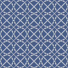 Fabric for ornament, wallpaper, packaging, vector background. Floral geometric seamless pattern.