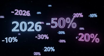 Get ready for 2026 sales with these vibrant percentage discounts, great for marketing, finance, and promotional campaigns, so grab your customer's attention!