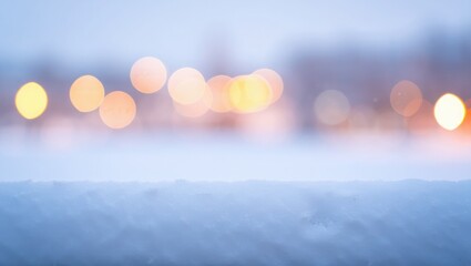 Soft Focus Snowdrift With Bokeh Lights Background winter