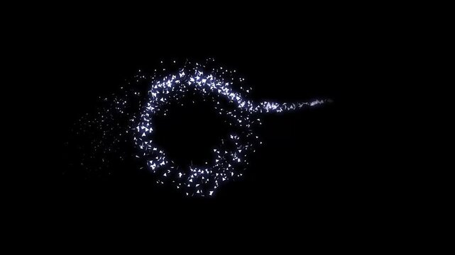 4K twinkling line tripolygon animation with blinking white cartoon stars, glitter sparkle trails, and magical dust particles moving gently across a transparent black background, for motion graphics
