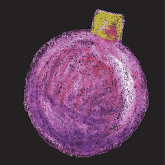 Christmas Baubles Clipart – Boules de Noël colorées dessinées au pastel, décorations festives faites main pour cartes, affiches et projets créatifs