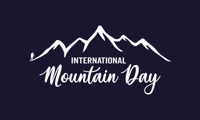 International mountain Day. Vector illustration concept of a mountain landscape for a holiday card design or vintage business logo