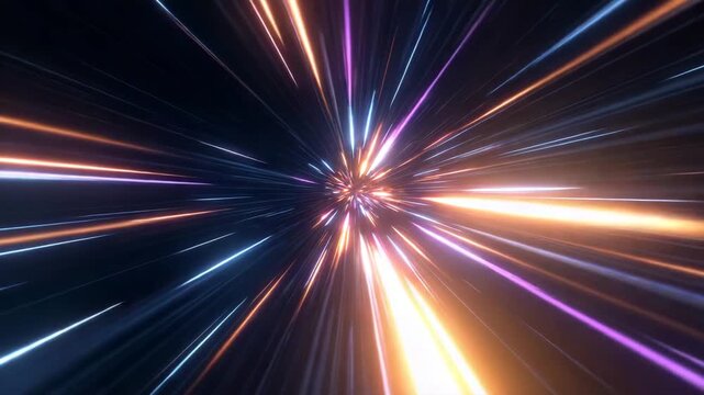 Abstract hyperspace jump light speed travel through a wormhole warp drive science fiction concept