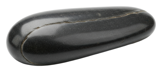 Polished black stone natural beauty decorative item isolated on transparent background