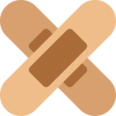 Two adhesive bandages crossed forming an x shape a medical symbol on transparent background