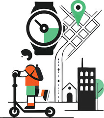 A small  boy sketting on road