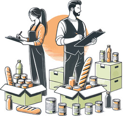 Online food processing a couple enlisting items..