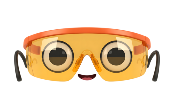 Safety Glasses / Goggles cartoon Character on transparent background