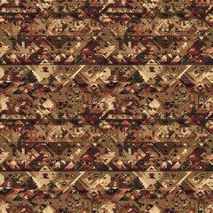 Seamless Native American inspired geometric textile pattern, warm earthy tones, high-resolution, fabric design textile pattern seamless fabric pattern, textile background 