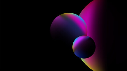 Planet gradient in universe. Marble on dark background. Luna sphere