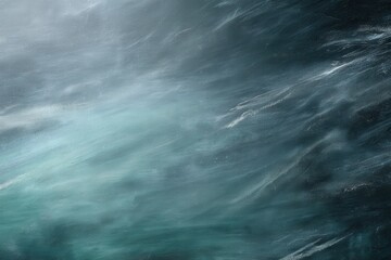 Ocean's Embrace: An abstract exploration of the ocean's vastness, with the water's raw power and subtle hues of turquoise and deep blue blending, evoking the sea's serene yet captivating presence.