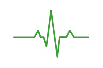 Electrocardiogram ekg heartbeat line showing medical vital cardiac pulse rhythm for health monitoring on transparent background
