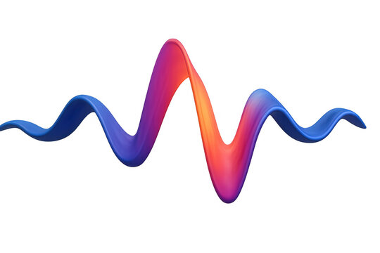 Abstract sound wave or sine wave rendering showing vibrant gradient colors on a transparent alpha channel background