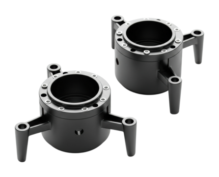 Machining precision parts workshop industrial components clean isolated on transparent background