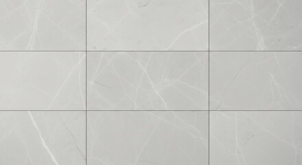 Naklejka premium Elegant light gray marble tiles arranged in a minimalist grid pattern to create a clean and modern background ideal for interior design projects