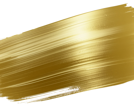 Golden paint stroke, golden paint stain, isolated on a transparent background PNG