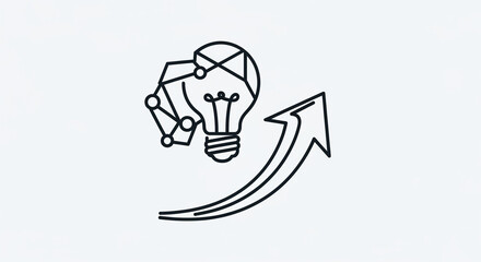 Boost your business with bright ideas and rising trends visualized with this dynamic upward arrow and lightbulb concept, perfect for innovation and growth strategies