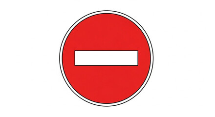 Bright red no entry sign warns of restricted access and safety, perfect for educational materials and traffic safety campaigns, clear and concise design