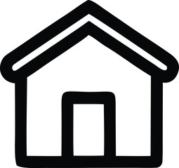 Minimalist line art house icon for home, property, and residence