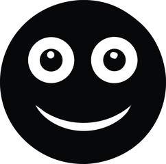 Happy face icon, minimalist graphic for joy and positive emotion