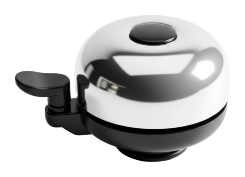 Ring bell action for notifications home or office metal design isolated on transparent background