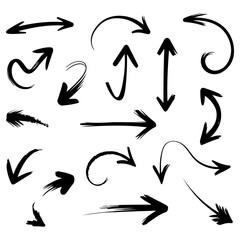 hand drawn doodle arrow icon set