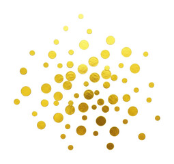 Celebration of golden confetti decorative elements vibrant isolated on transparent background