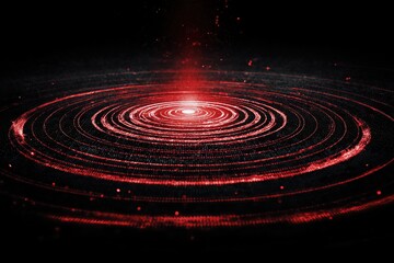 Obraz premium Red concentric circles with glowing center