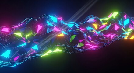Vibrant abstract network with glowing colors for modern tech designs, dynamic backgrounds, and...