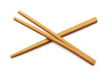 Wooden chopsticks crossed, essential asian dining utensil for traditional meals, food culture concept on transparent background